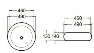 Раковина накладная SantiLine SL-1041 49см белый